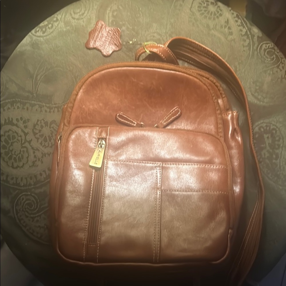 Brown Leather Backpack